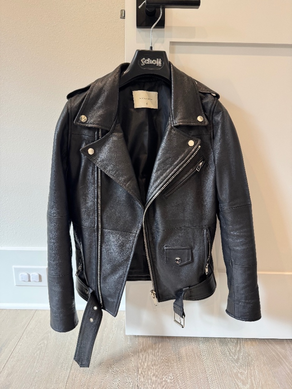 Deadwood Recycled Leather Classic Biker Jacket - Like New